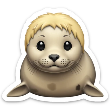 Seal with blonde hair sticker