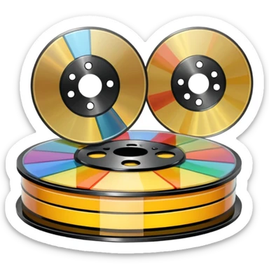 movie strips disk lines sticker