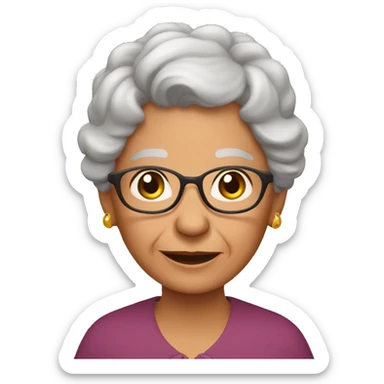 A grandma with a ruband sticker