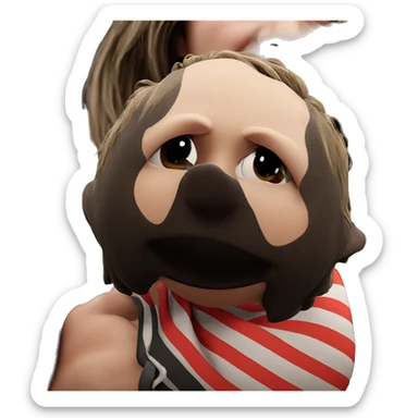 striped boy looking at viewer sticker