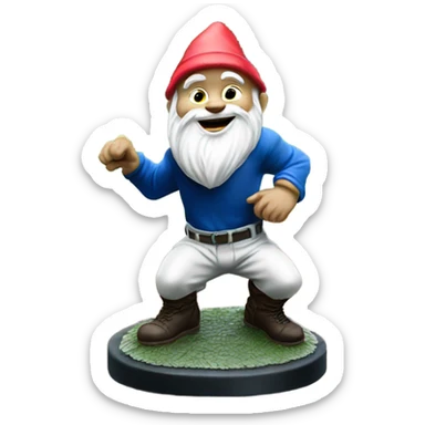 Garden gnome doing heisman trophy pose sticker