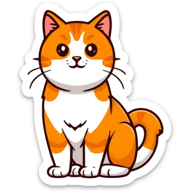 Orange fluffy tabby cat sticker