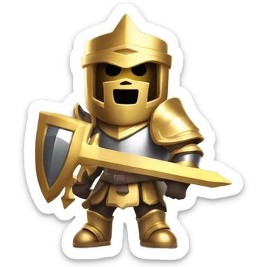 Clash royale prince with gold armour , face mask sticker