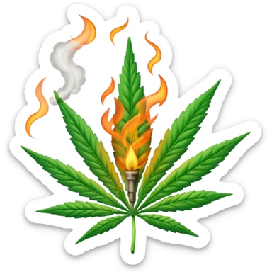 a marijuana joint burning sticker