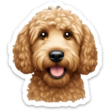 Brown mini golden doodle  sticker