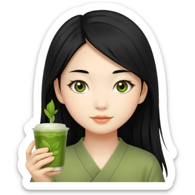 Matcha girl sticker