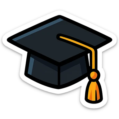 black graduate hat sticker