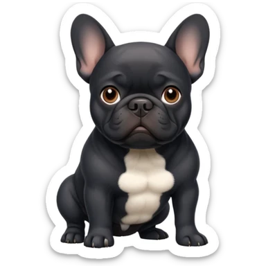 Bouledogue français noir  corps sticker