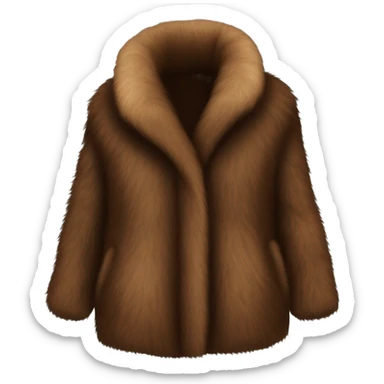 Brown fur coat for women sticker
