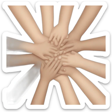 circle of white skin hands on each other sticker