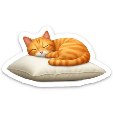 orange cat on pillow sleeping sticker