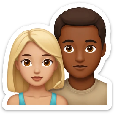Interracial couple sticker