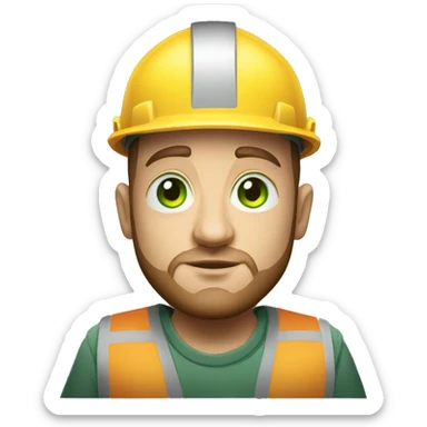 mac miller as construction worker with green eyes realism sticker