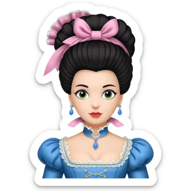 marie Antoinette fashion dark haired woman sticker