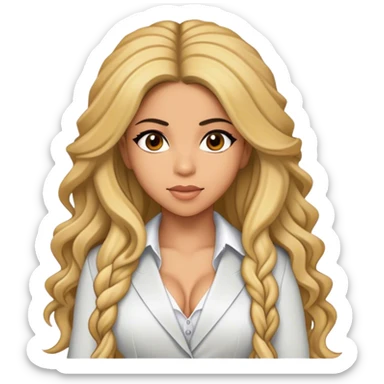 Cinematic Realistic portrait of Shakira, shown as a dynamic pop icon with expressive features and detailed modern attire, illuminated by vibrant, energetic lighting that highlights her global influence sticker