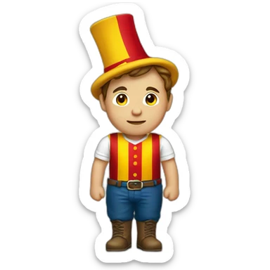 Catalan caganer dressed like a typical Catalan male sticker