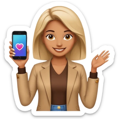 una señora entrando a mi  Instagram  para promocionar mi marca sticker