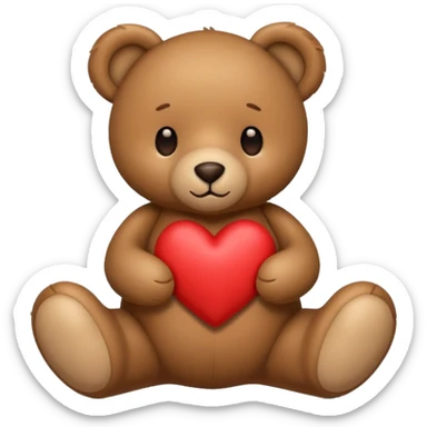Teddy with heart sticker