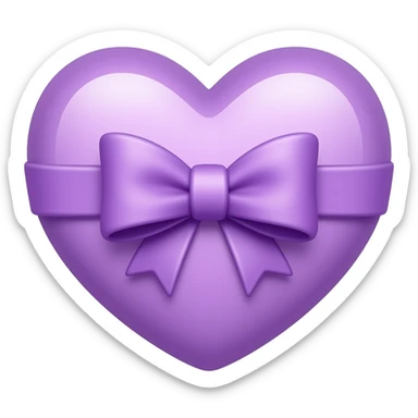 Cute purple heart with violet bow on it sticker