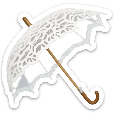 white lace umbrella sticker