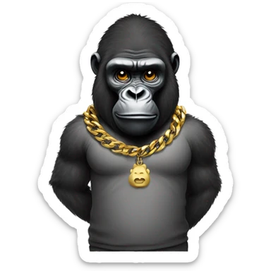 Gorilla with shirt and gold chain sticker