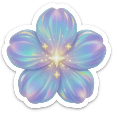 Shiny iridescent scented starry lit luminescent translucent diaphanous sparkling epic legendary aesthetic decorative floating glowing Amaura-Aurora-Aurorus-Meloetta-Palkia-Flower sticker