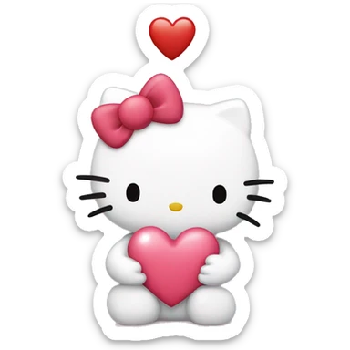 hello kitty holding heart  sticker