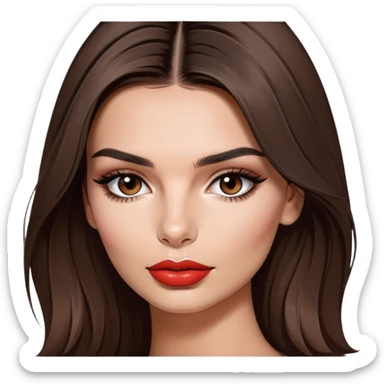 Emily Ratajkowski, beautiful fashion model with brunette hair, full lips, defined eyebrows sticker