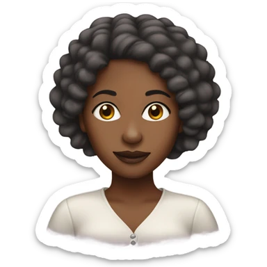 African American woman with a nose ring sticker