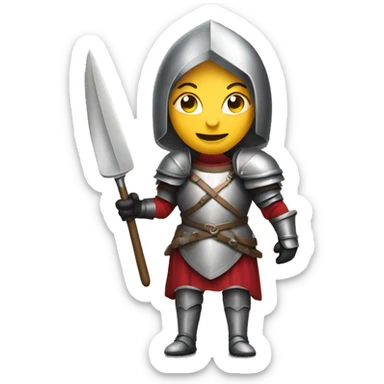 Lady knight with fork and shield  sticker
