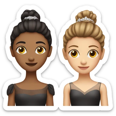 Two ballerina best friends one Hispanic and one white sticker