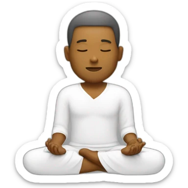 meditation white guy sticker