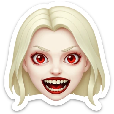 vampire girl tooth sticker