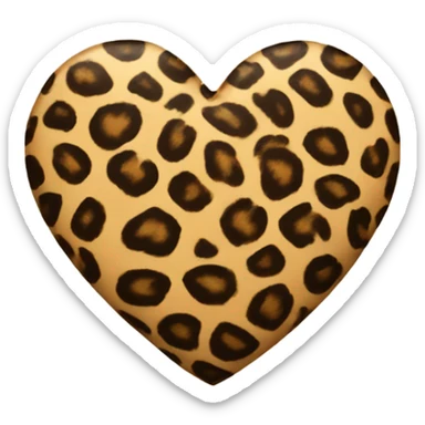 leopard print heart  sticker