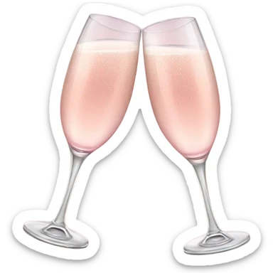 two light pink champagne glasses cheers sticker