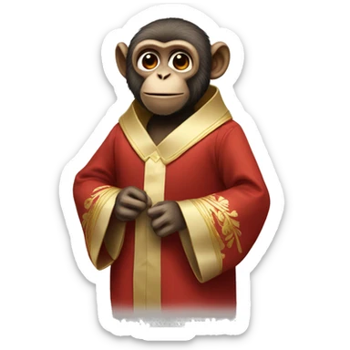 Monkey wearing a choir robe sticker