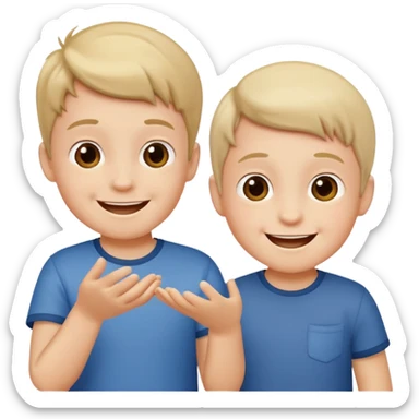 2 little boys playing sticker