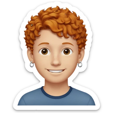 im short curly ginger haired young guy and also have earring on my left ear  sticker