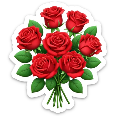 Realistic bouquet of red roses sticker
