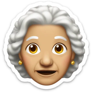 very old white hair hispanic grandma  sticker