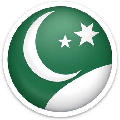 Pakistan countryball, green with white crescent and star sticker