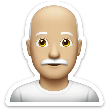 white bald man with mustache sticker