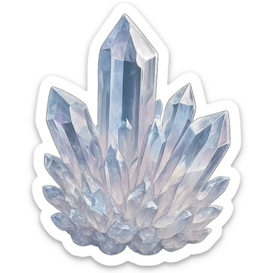 aesthetic crystal cluster, no background sticker