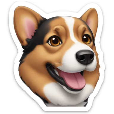 black corgi face sticker