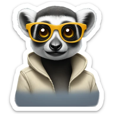 Lemur with sunglasses sticker