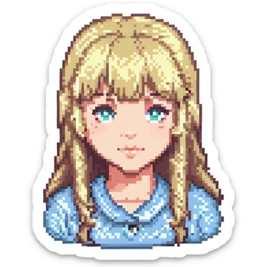 blonde girl with bangs sticker