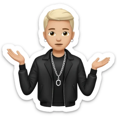 cool men person shrug pose sticker