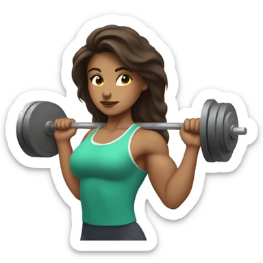 3 strong brunette girls doing weightlifting sticker