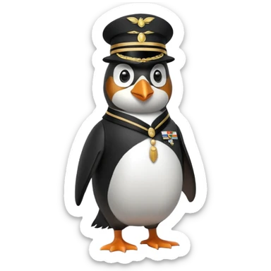 penguin soldier with a monacle sticker