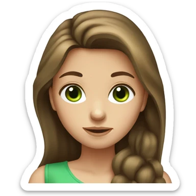 Russian girl with long brown hair and green eyes  sticker